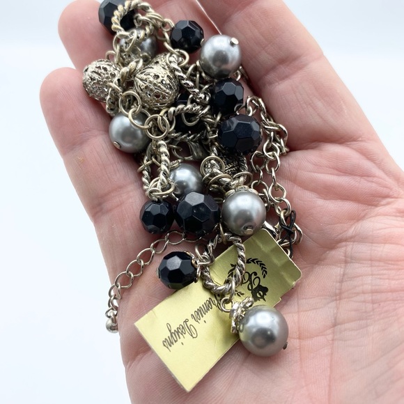 NEW Premier Designs Arabella Silver Plated Beaded Lariat Looking Ornate Necklace - Picture 15 of 15